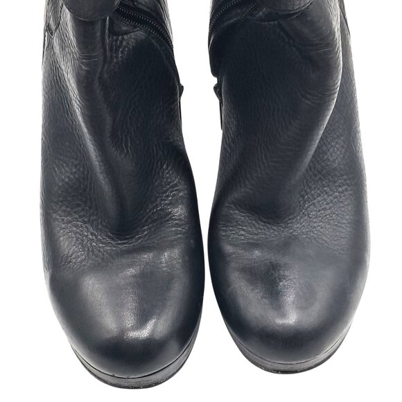 UGG Jardin Platform Boots Womens Size 10 Black Leather Buckle Straps Side Zip Mi - Picture 13 of 13